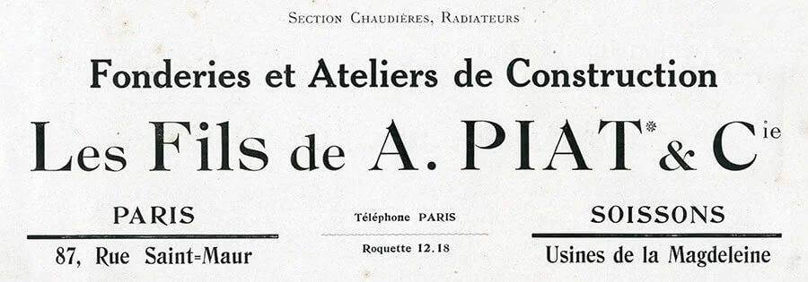 fonderie et ateliers de construstion les Fils de A. Piat et Cie