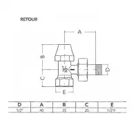 KIT Robinetterie Manette - Laiton Brut | Radiateur fonte