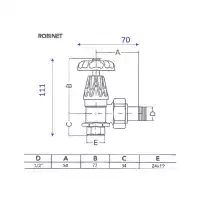 Robinet pour radiateur en fonte Art Déco - Laiton