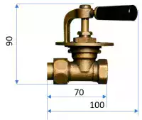 Robinet Manette  pour radiateur en fonte petite droite - vieilli