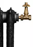 KIT Robinetterie Marguerite thermostatique droit - Laiton vieilli | Radiateur fonte