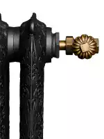 Radiateurs en fonte | Robinet Marguerite thermostatique droit - Laiton vieilli