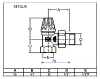 Radiateurs en fonte | Robinet Marguerite thermostatique - Laiton vieilli