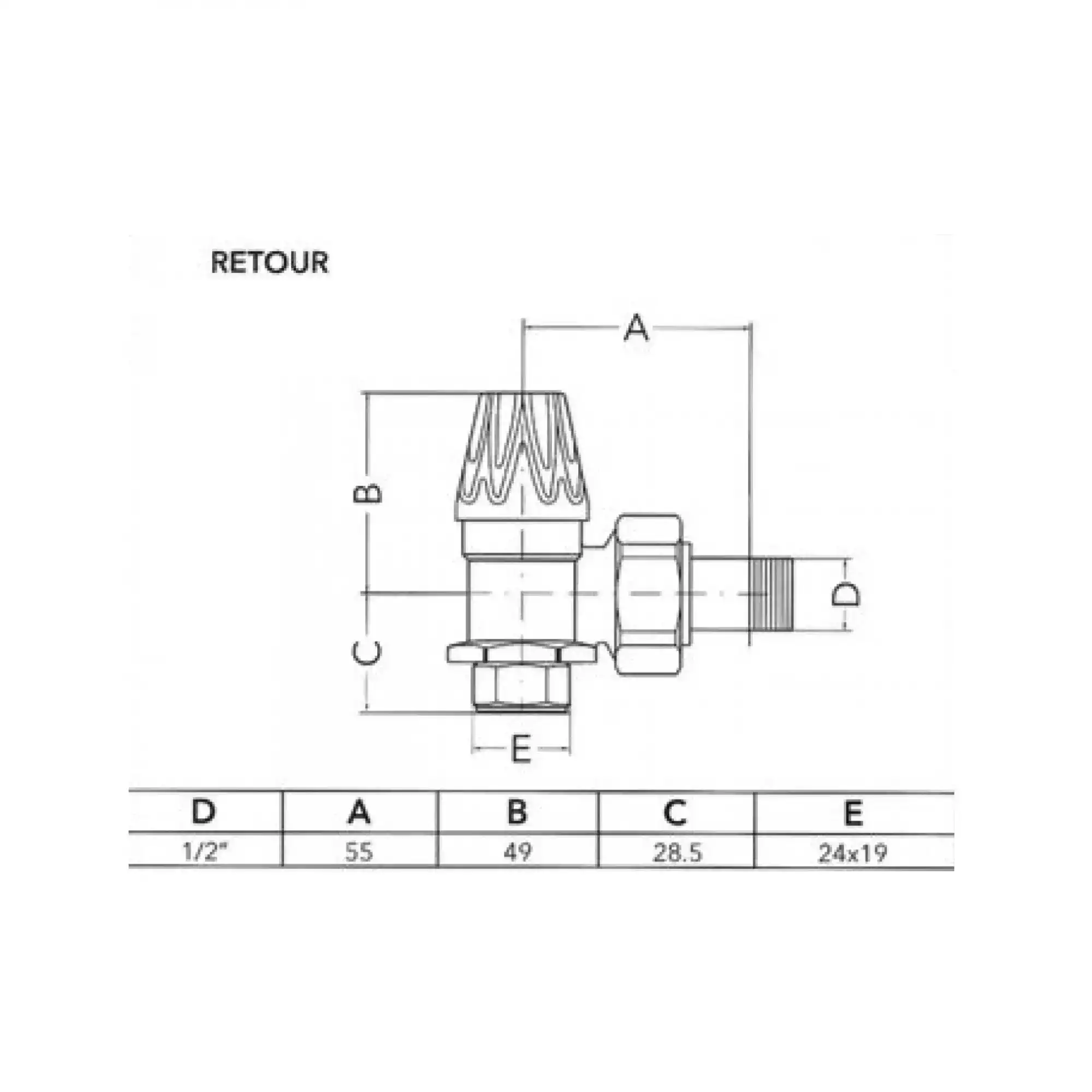 Robinet Marguerite A - Laiton Vieilli pour radiateur fonte