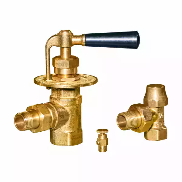 Robinet radiateur fonte Manette - Laiton Brut