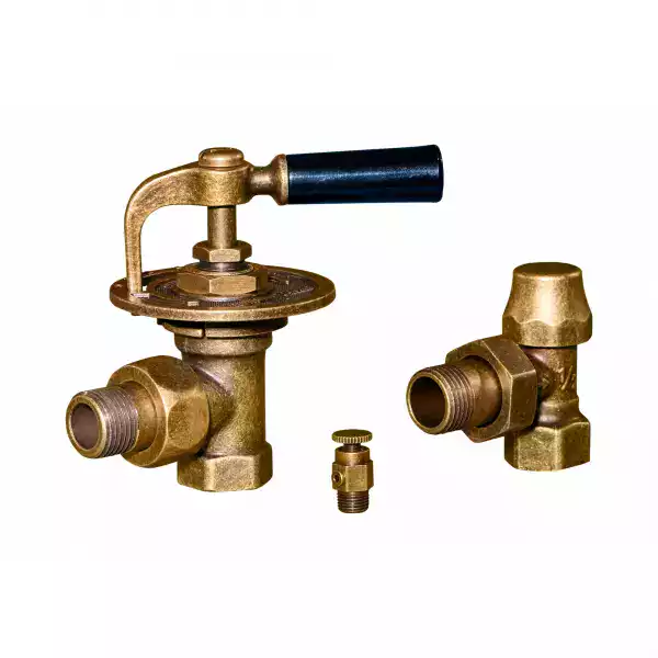 Robinet radiateur fonte Manette petite - Laiton vieilli