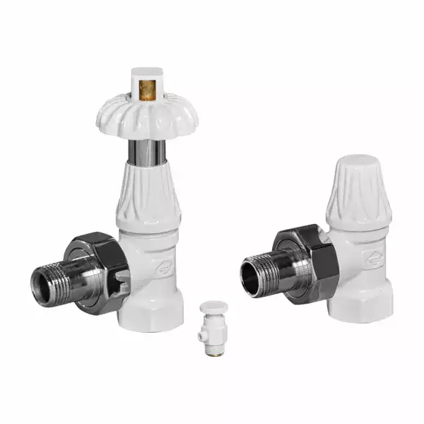 Robinet radiateur fonte Marguerite A thermostatique - Blanc