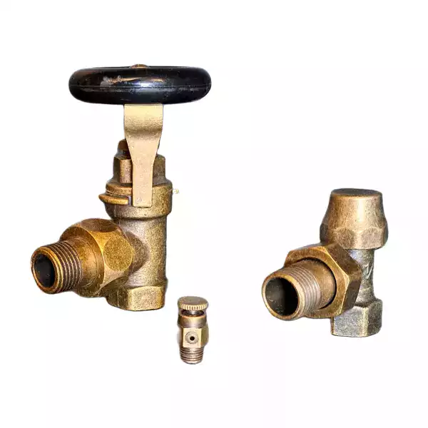 Robinet radiateur fonte Volant Petit - Laiton vieilli