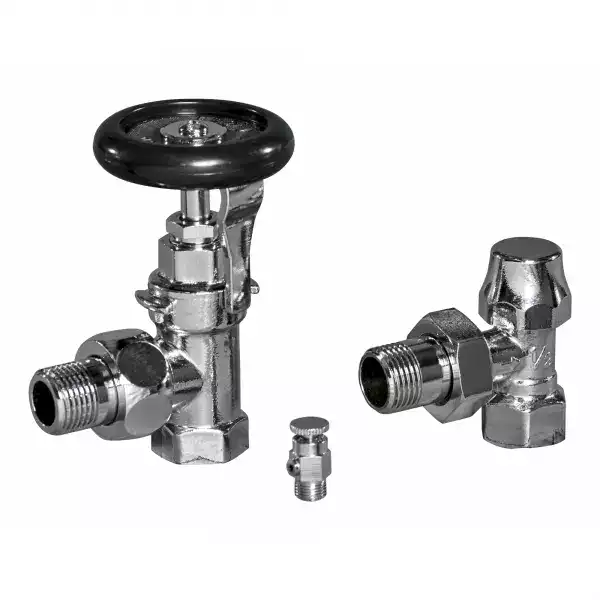 Robinet radiateur fonte Volant petit - Chromé