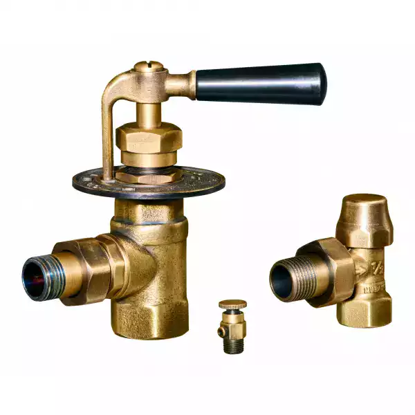 Robinet radiateur fonte à Manette - Laiton vieilli