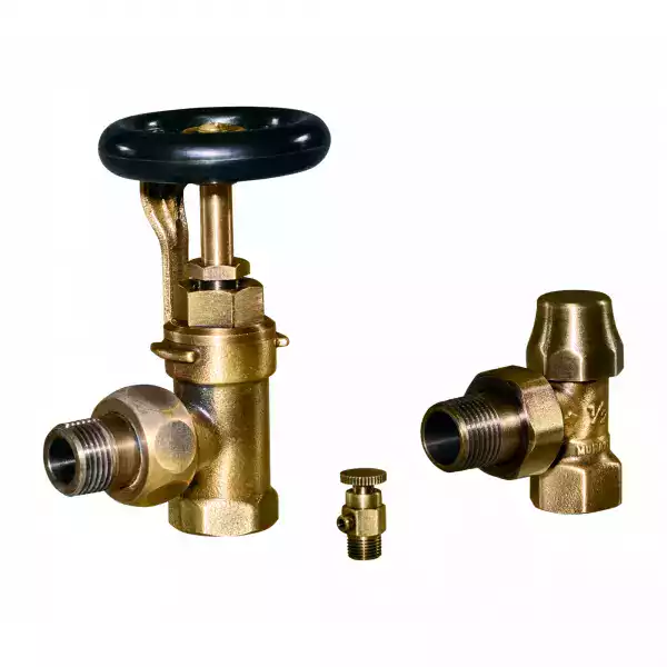 Robinet radiateur fonte à Volant - Laiton Vieilli