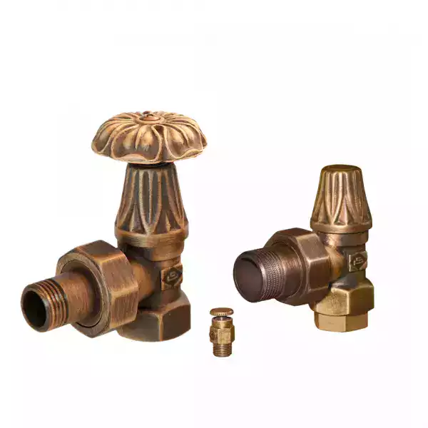 Robinet radiateur fonte Marguerite A - Laiton Vieilli